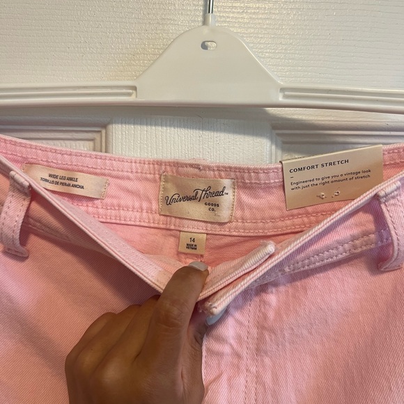 Universal Thread Pink Sailor Wide Leg Ankle Jeans High-Rise - Picture 6 of 9